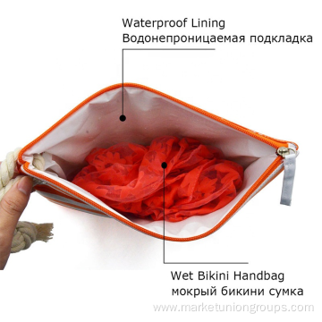 Customized Wet Bikini woman swimwear storage bag with waterproof lining